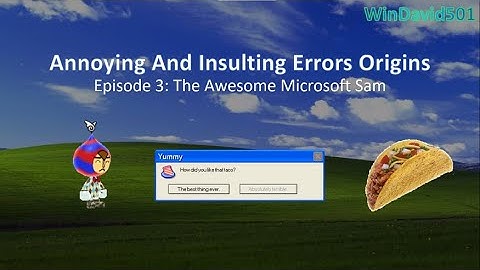 Annoying And Insulting Errors Origins Episode 3: The Awesome Microsoft Sam