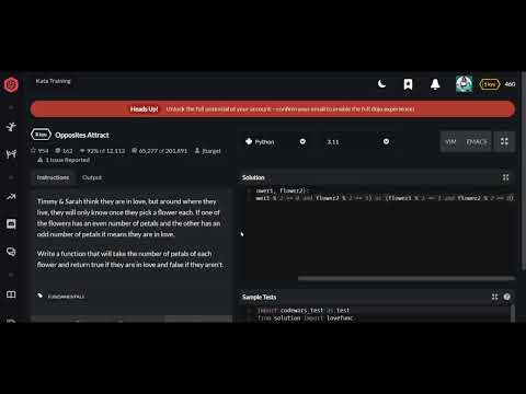 Codewars | Opposites Attract | Python 8 kyu