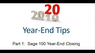 2019 Sage 100 Year end Webinar