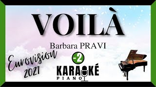 Voilà - Barbara PRAVI (Karaoké Piano Français - Lower Key) Eurovision 2021