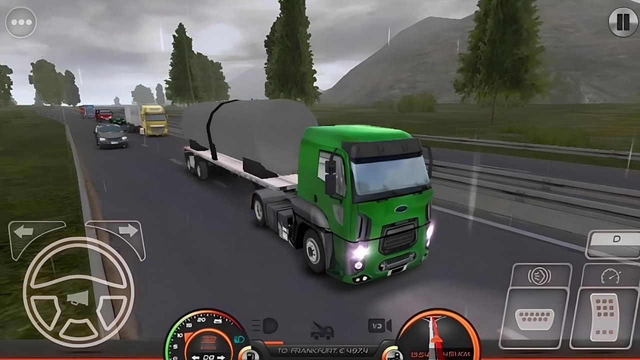 Super Green Truck The Big Aircooler Crossed Roadway Highway Berlin from Frankfurt