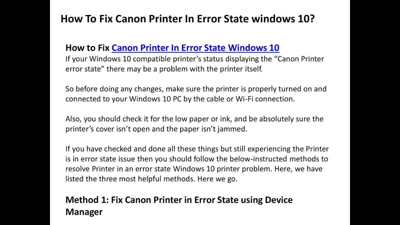 canon mx430 series printer in error state