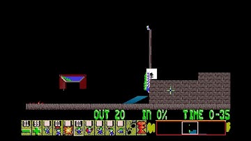 Custom Lemmings Level - Ups and Downs by tseug (no time pause glitch solution)