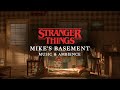 Stranger things music and rain in mikes basement