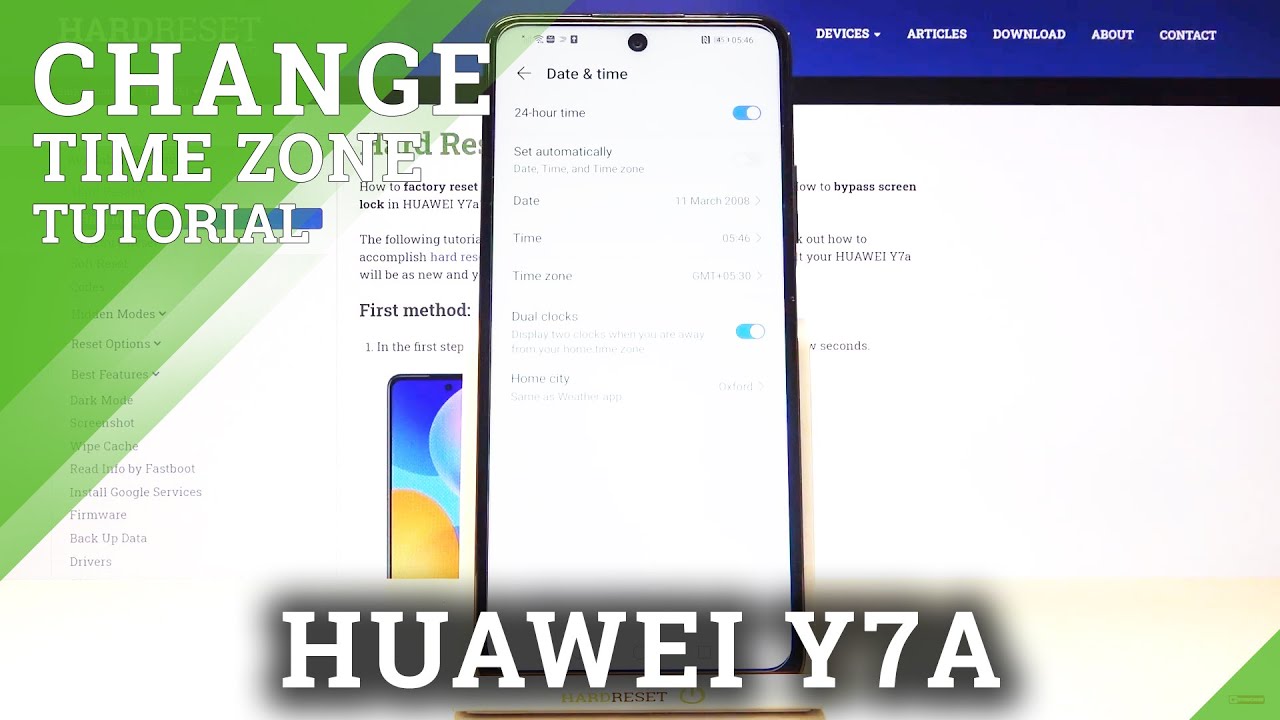 Huawei Time Rounter Check How to Change Date and Time in HUAWEI Y7a – Change Time Zone - YouTube