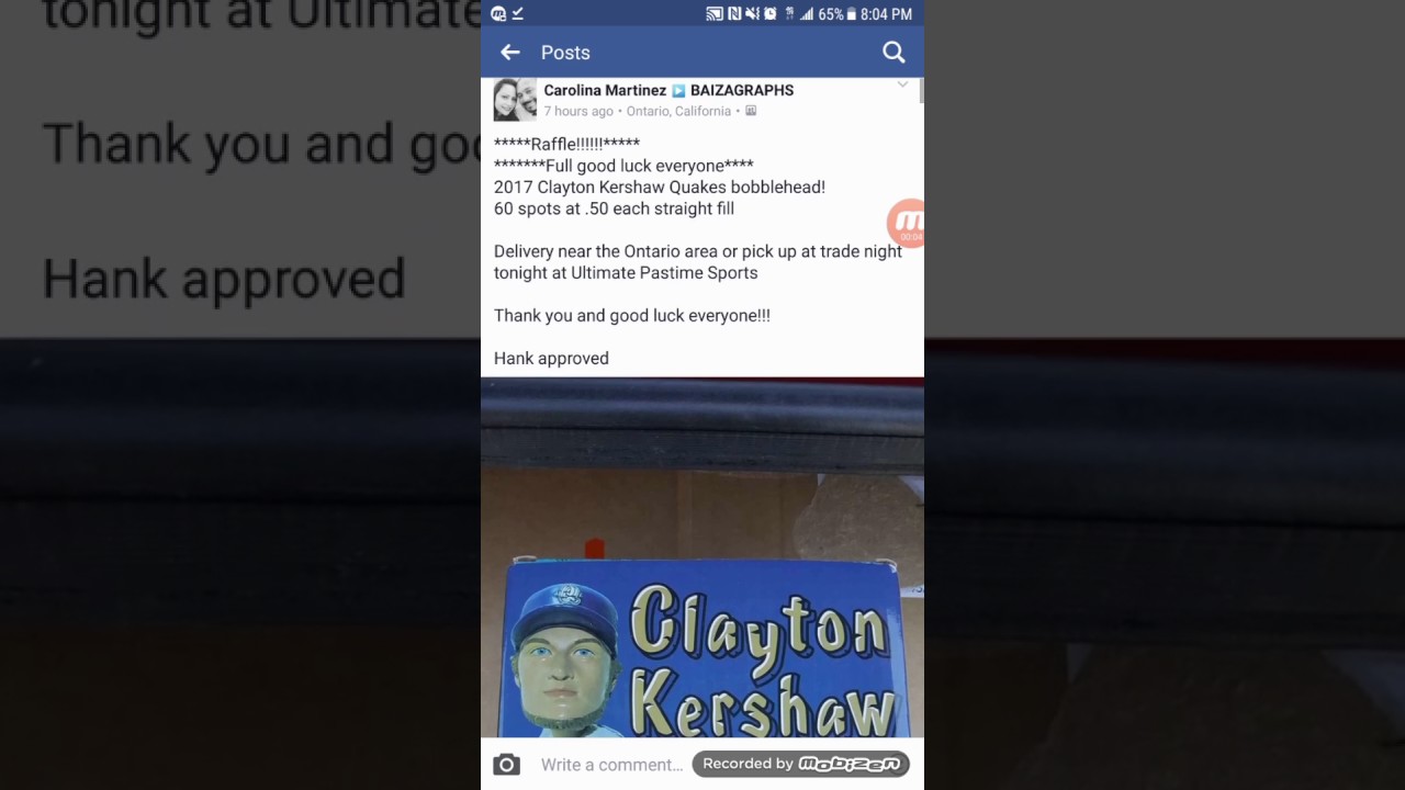 Kershaw RC Quakes Bobblehead