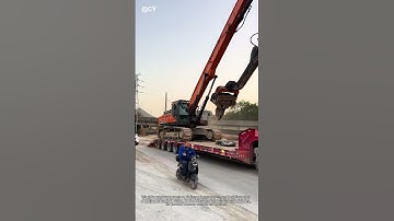 "Genius Trick! How to Load a Crane on Truck Safely 🌾↓"