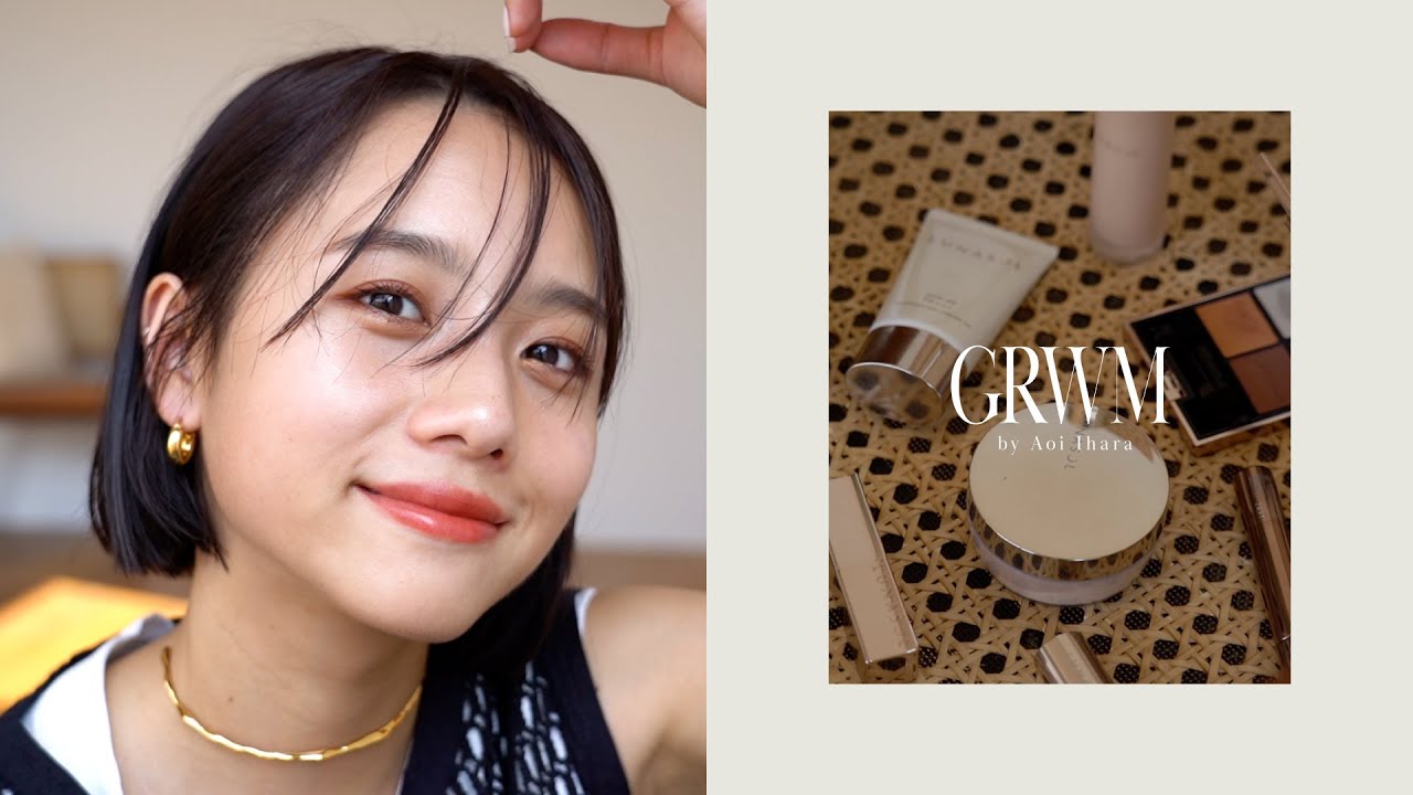 【GRWM】スキンケアからフルメイクまで！ツヤ肌の仕込み方からさりげなくできるカラーメイクを紹介！