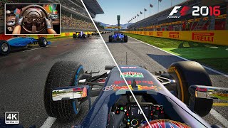 F1 2016 Red Bull Racing RB 12 - Spanish GP | Dynamic Wet Weather | Steering Wheel Gameplay