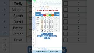 Create attendance sheet with column chart in excel #exceltips #productivity