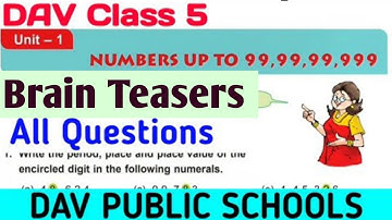 DAV Class 5 Maths Unit 1 Brain Teasers Solution|@CollectionOfStudy