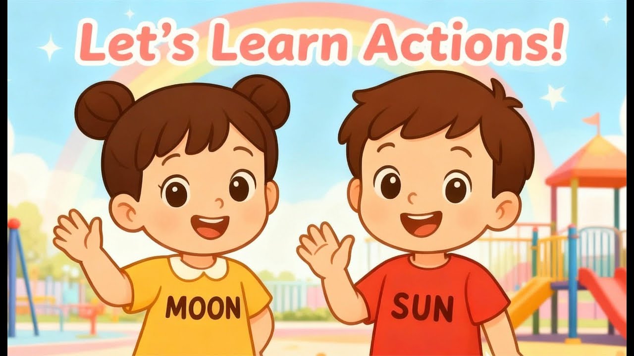 Let’s Explore Actions | Action Verbs for Kids | Moon & Sun