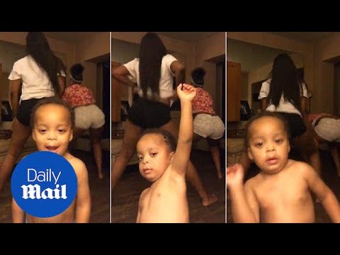 Hilarious moment baby boy joins in with twerking girls - Daily Mail