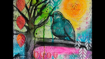 Mixed Media Canvas Sunshine Bird Tutorial