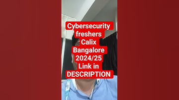 Calix Hiring Graduate Trainee in Cybersecurity  Bangalore | 2025 Job for Freshers 🚀