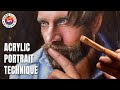 Acrylic Portrait Technique | Realistic Portrait Painting in Acrylic Time-Lapse by Debojyoti Boruah