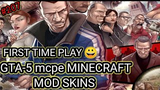 FIRST TIME PLAY GTA-5 mcpe MINECRAFT MOD SKINS BY XPOLY GAMER 😀 screenshot 1