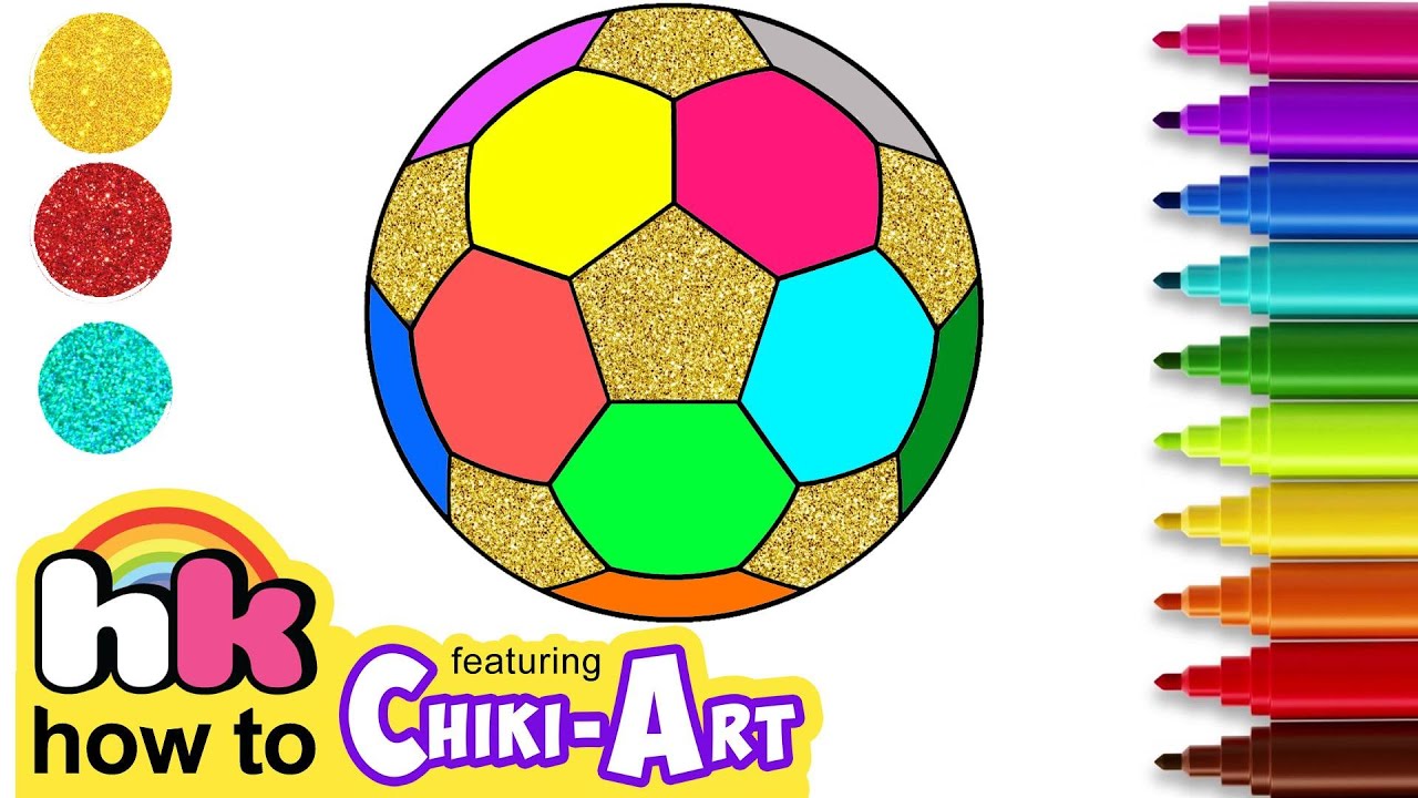 Chiki Art | Learn How To Draw & Color A Soccer Ball | Learn Colors For Kids | Hooplakidz How To