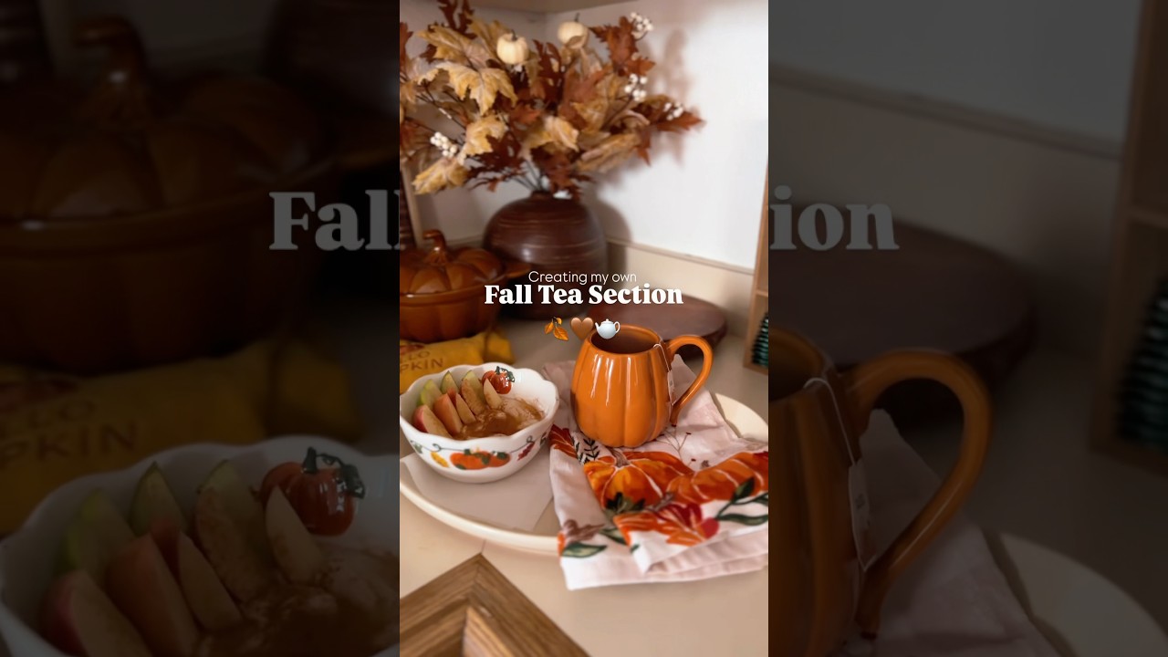 Creating A Fall Cozy Tea Section 🍂🫖 #fallvibes #cozyfall #tea #cozy #falldecor #shorts #aesthetic
