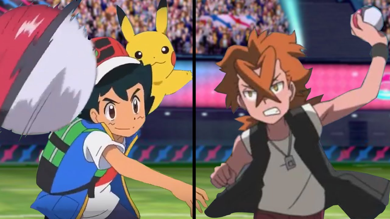 Pokemon Characters Battle Ash Vs Cross Galar Vs Kanto Youtube