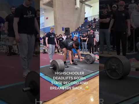 High Schooler deadlifts RECORD 600 Ibs. LEFT IT ALL OUT THERE. 🤯😱 #shorts