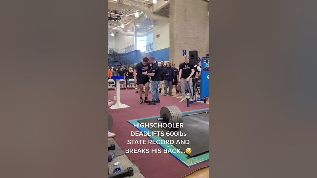 High Schooler deadlifts RECORD 600 Ibs. LEFT IT ALL OUT THERE