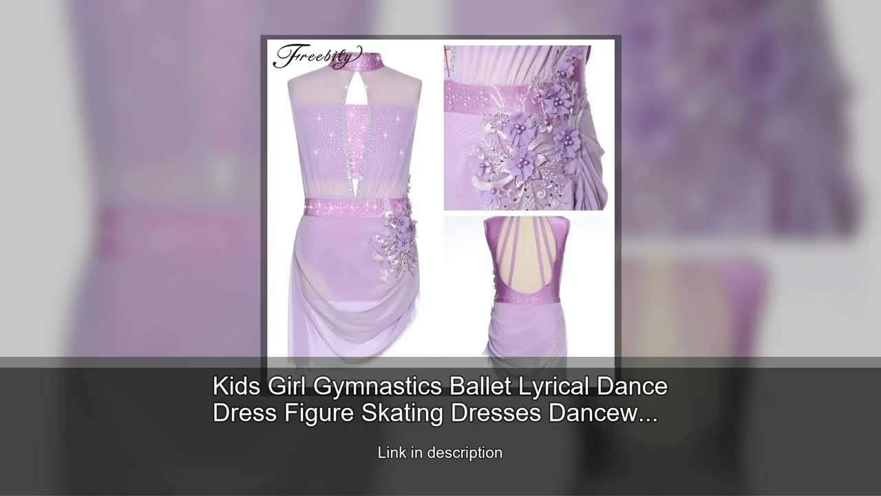 Kids Girl Gymnastics Ballet Lyrical Dance Dress Figure Skating Dresses Dancewear Children Stage