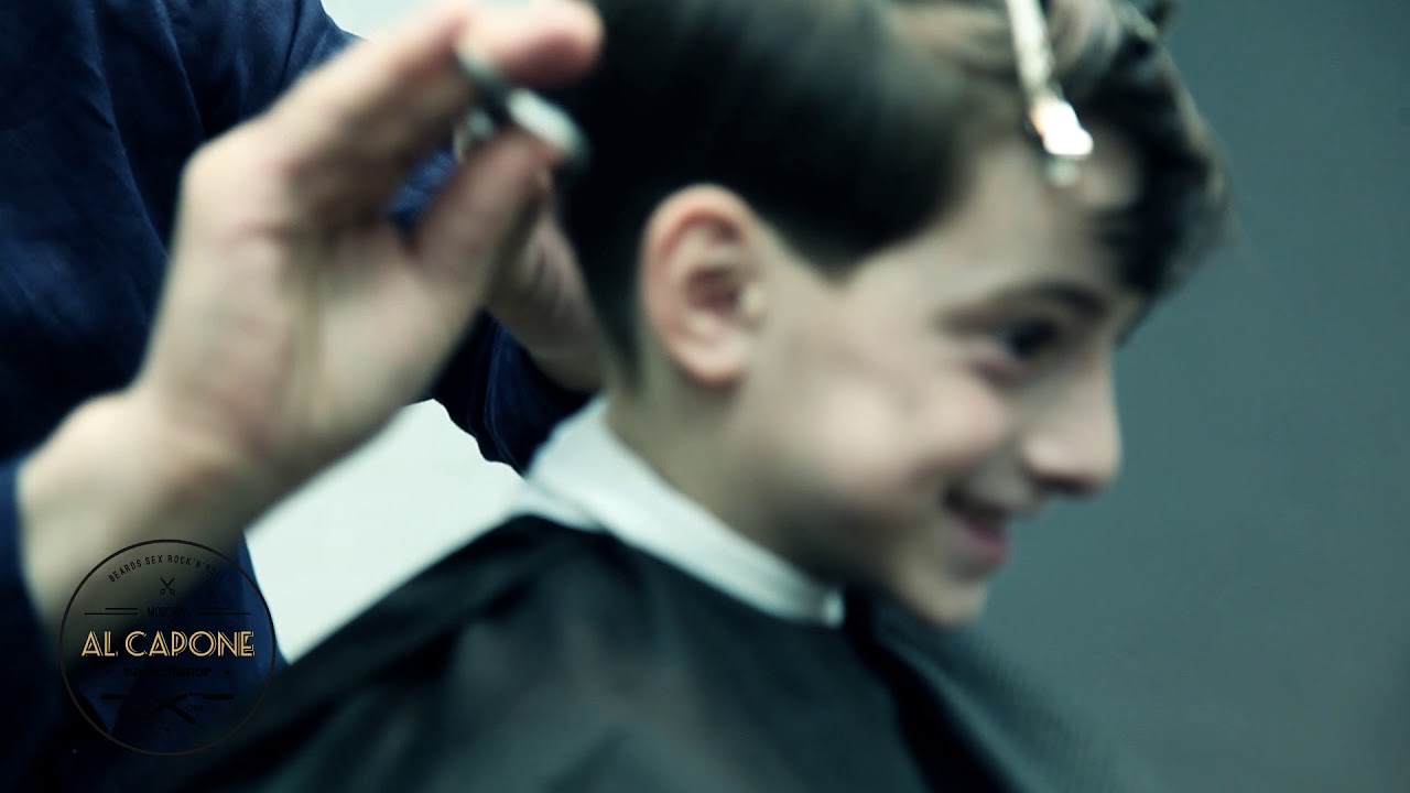 барбеошоп Аль Капоне детская стрижка от Барбера Карена .Barbershop"Al  Capone" Barber Karen