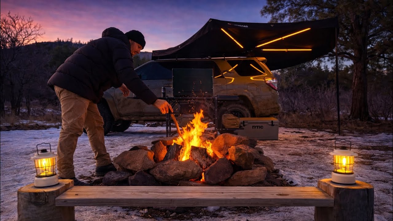 9°F Solo Winter Camping ASMR | No Talking Snow Overlanding in a 4Runner