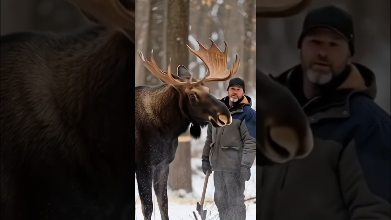 ELK Entangled in Barbed Wire on Train Track 😱 Saved at the Last Second by a Moose & Human Hero