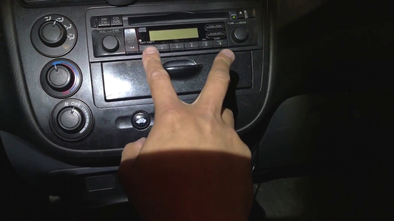 Honda Civic Lost Radio Code Serial Number and Code HELP!!! - YouTube