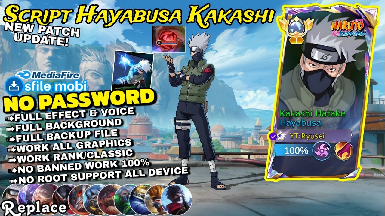 NEW UI Script skin Hayabusa Kakashi Full Effect Voice No Password Patch terbaru 