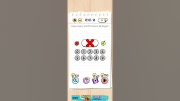 Brain Test Level 18 Answer | How many months have 28 days?