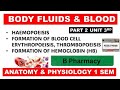 formation of blood cells b Pharmacy 1st semester | human anatomy and physiology