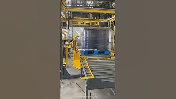Barrel drum tank pallet stretch film wrapping sealing machine packing line