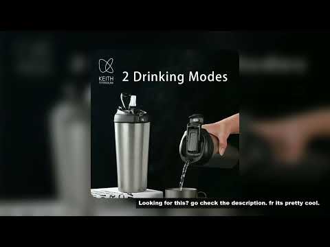 Keith Pure Titanium Tumbler 600ml  Double-Wall Vacuum Insulated Leakproof Travel Mug with Straw & Ha