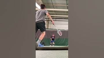 Shuttlecock hit the net and went over it    #shorts #badminton