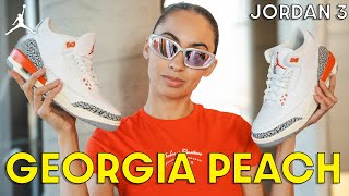 A perfect summer sneaker! Air Jordan 3 Georgia Peach On Foot Review, Sizing and How to Style