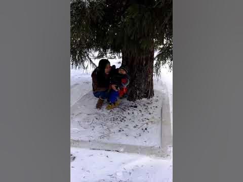 sliding in snow butt crack ouch!/ short - YouTube