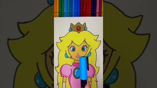 🌟Drawing transition result - peaches ✍️🌟 #trending #supermario #mario #art