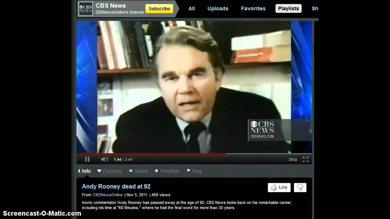 Andy Rooney Passes On at age 92-November 5, 2011
