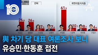 與 차기 당 대표 여론조사 보니…유승민·한동훈 접전 | 뉴스TOP 10