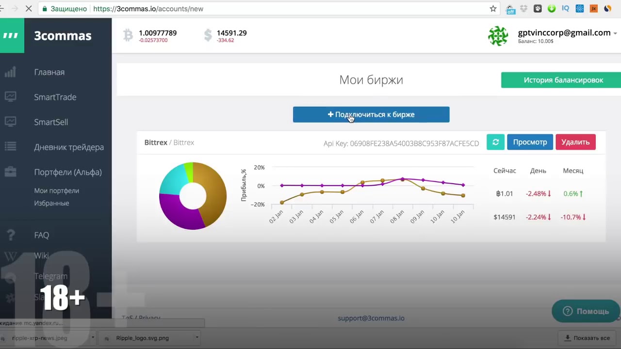 3commas io обзор сервиса pro blockchain, одновременный StopLoss и TakeProfit на любой бирже