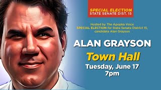 Live Town Hall with former Congressman Alan Grayson, Florida State Senate, District 15