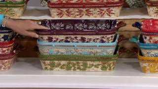 Temp-tations 13x9 Old World or Floral Lace Basket Weave Baker on QVC