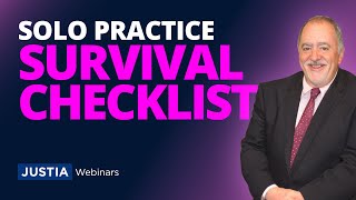 Flying Solo Checklist: 30 Things You Need To Do To Avoid Malpractice | Justia Webinars