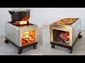 Idea for making a portable wood stove from an old iron box