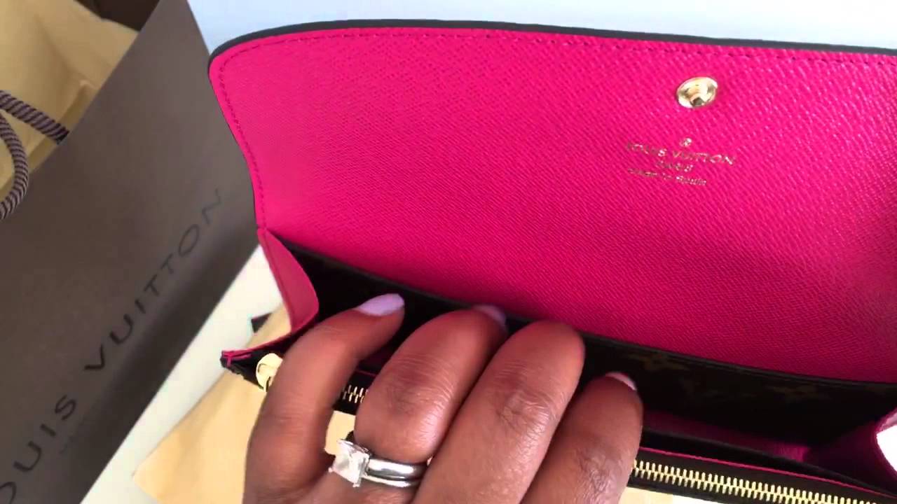 Louis Vuitton Hot Pink Emilie Wallet Unboxing - YouTube