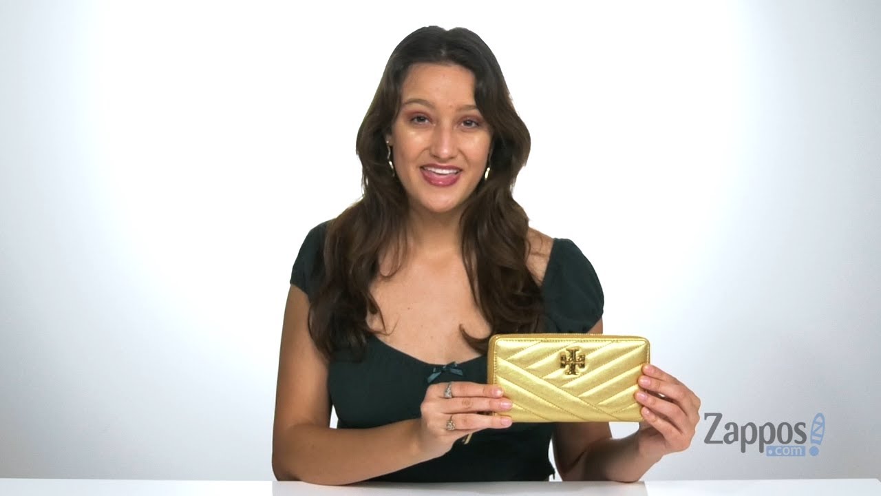Tory Burch Kira Chevron Metallic Zip Continental Wallet SKU: 9479885