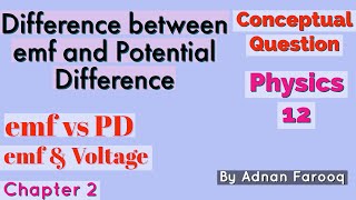 Difference between emf and Potential Difference Similarities & Difference emf vs PD